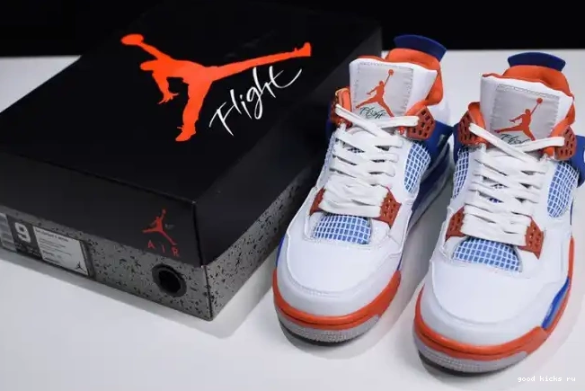 Cheap 4 Bright Jordan White Crimson-Royal Blue Air 308497-171 0626